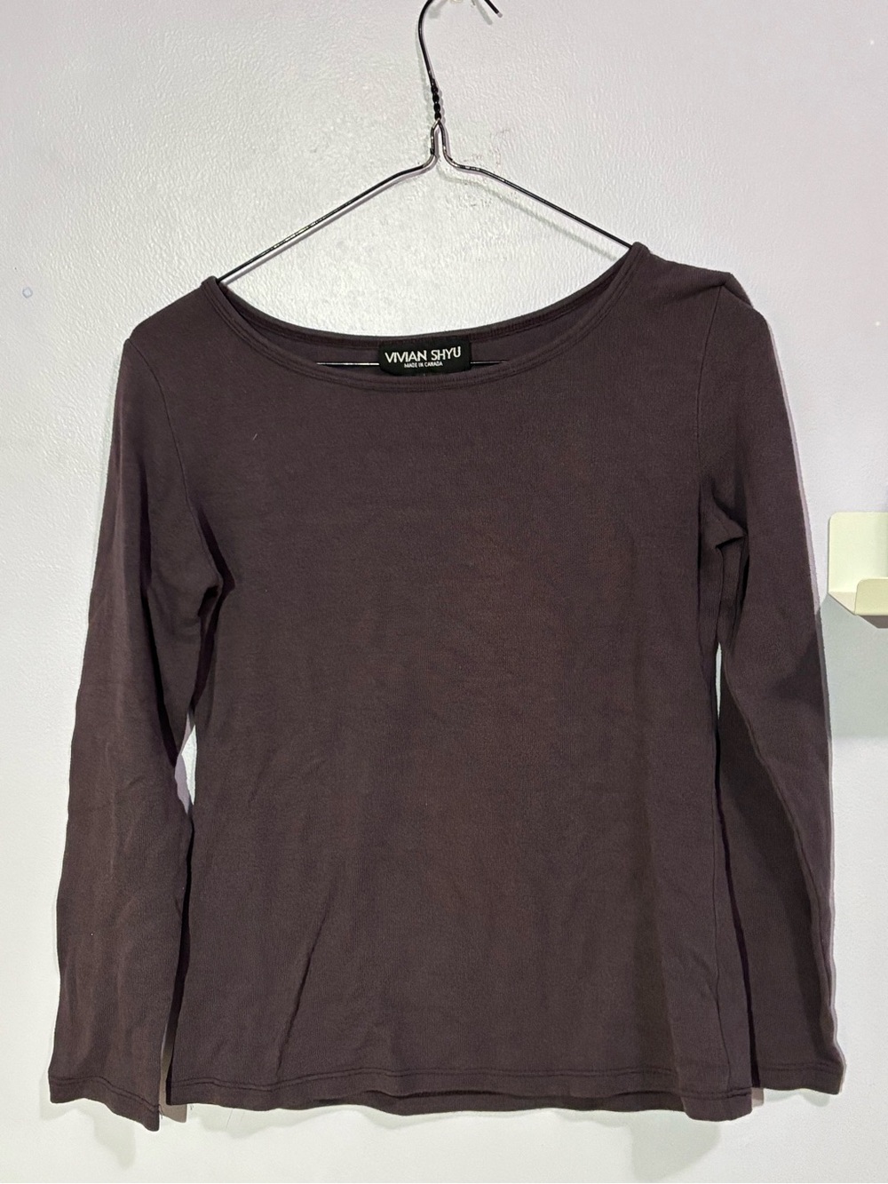 Women's Long Sleeve Boatneck Top — Dark Purple